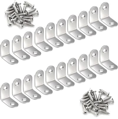 Hoekverbinder 90 graden RVS - 20 Stuks L-vormige Plankdragers voor Meubelmontage