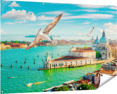 Gards Tuinposter Veneti� Stad vanuit Boven - 150x100 cm - Tuindoek - Tuindecoratie - Wanddecoratie buiten - Tuinschilderij