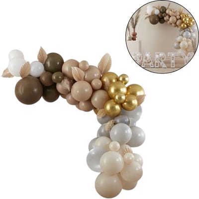 Ginger Ray Ballonnenboog Kit Nude & Goud - 75 ballonnen - Feestdecoratie