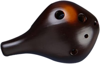 Ocarina 6-Holes - Alt C Toon - Muziek Leren - Gladde Fumigatie Behandeling - 11.5 cm Lang - Bruin