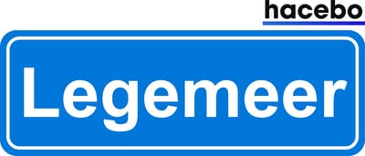 Hacebo - Plaatsnaam Sticker - 29x10 CM - Legemeer sticker - Verkeersborden sticker - grappige cadeaus - Legemeer