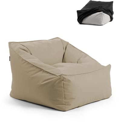 mokebo Tuinstoel 'Der Sunnyboy' met beschermhoes, Bean Bag met vulling of outdoor zitzak, als ligkussen oder relaxliege in Khaki