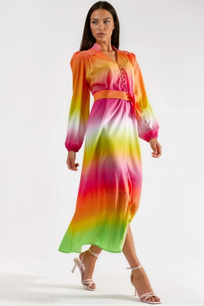 Ombre Maxi Jurk met Riem