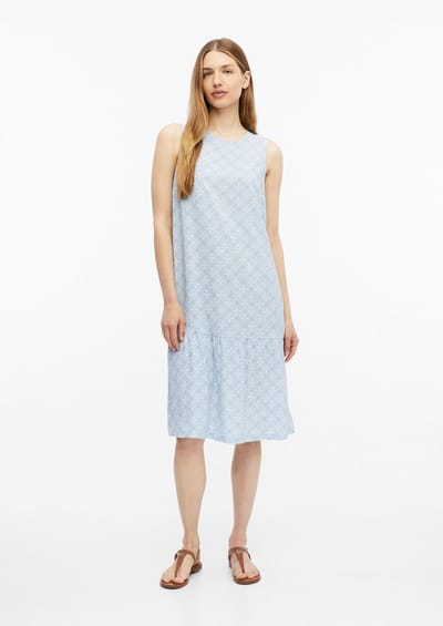 Mouwloze Geprinte Viscose Jurk met Rimpeling Dames s.Oliver