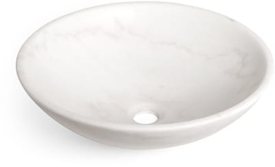 FugaFlow Efficiente Arredo Arino Waskom - 42x42x14cm - rond - marmer - wit