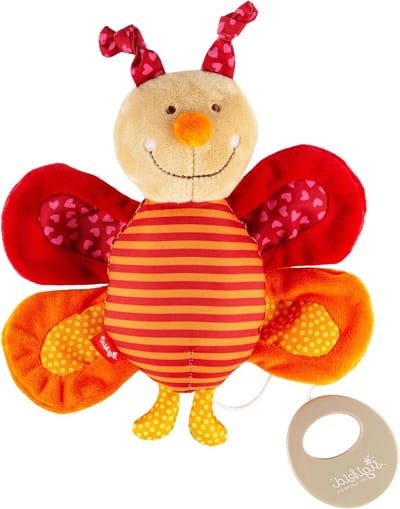 Muziekdoos Vlinder - Knuffel Speelklok - Baby Slaapliedje - Wasbaar Ontwerp - 20 cm - Meerkleurig