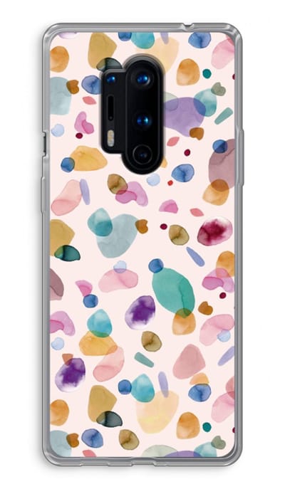 Case Company® - Hoesje geschikt voor OnePlus 8 Pro hoesje - Terrazzo Memphis - Soft Cover Telefoonhoesje - Bescherming aan alle Kanten en Schermrand
