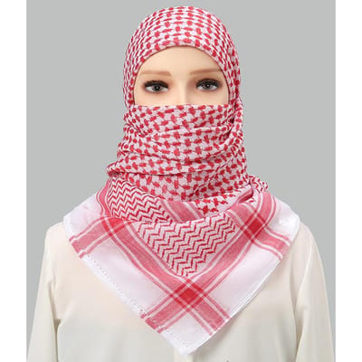 Carré de Désert Headscarf Arabe Protection Solaire Coupe-vent Unisexe Écharpe Châle à Franges Abaya Accessoires Hijab Femmes Voile Mode white