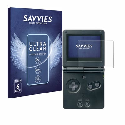 Savvies - Screenprotector voor Nintendo Gameboy Advance GBA SP - Folie Beschermfolie transparant 6 Stuks