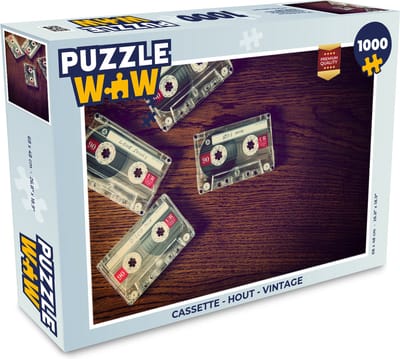 Puzzel Cassette - Hout - Vintage - Legpuzzel - Puzzel 1000 stukjes volwassenen