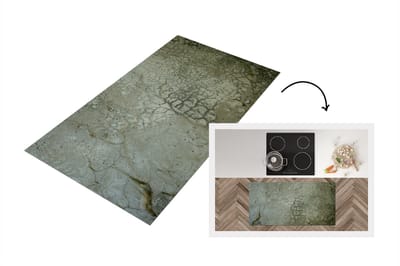Keukenloper - Loper keuken - Muur - Blauw - Groen - Aarde - 120x60 cm - Keukenloper vinyl