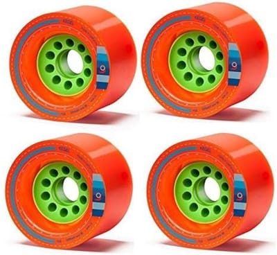 Set van 4 Longboard Wielen 80mm 80a Oranje - Snel en Gecontroleerd Rijden