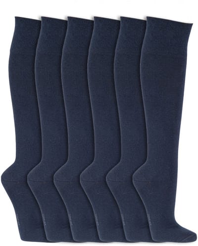 Kniekousen | Elastiek vrije boord | Kleur: Donkerblauw | Maat: Diverse maten | 6 paar