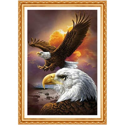 Animaux Philadelphie Aigle DIY 5D Diamant Peinture Plein Diamant Broderie Point De Croix Kits 20X30CM black