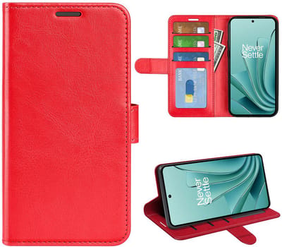MobyDefend Hoesje - Geschikt voor OnePlus Nord 3 - Wallet Book Case (Sluiting Achterkant) - Rood