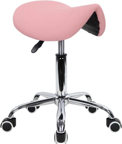 DailySupplies® Zadelkruk op Wielen - Kapperskruk Ergonomisch - Tabouret - Roze