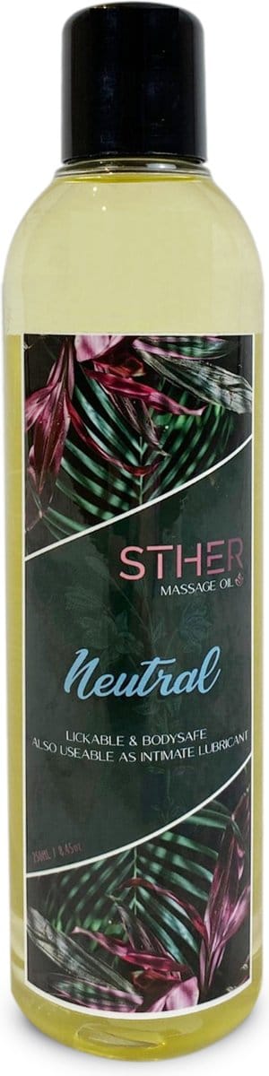 Sther Premium Massage olie en Glijmiddel 2-in-1 – Ontspannende Massageolie Erotisch – Neutraal – 250 ml – Nederlandse Productie