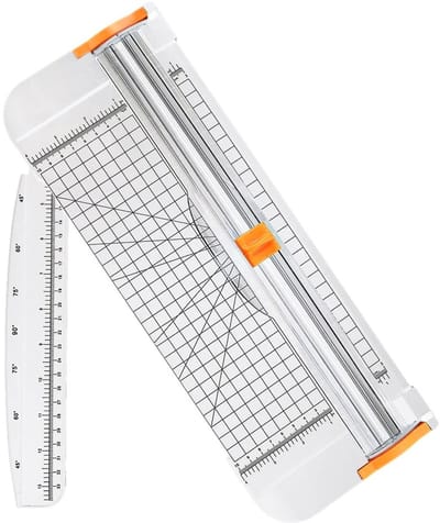 Allecto - Papiersnijder - Draagbare papiertrimmer - Professioneel knutselgereedschap - Wit - Scrapbooking tool - Voor origami en kaarten - A4 formaat