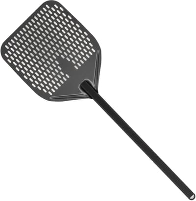 HCB® - Professionele antikleef Pizzaschep - Ø30 cm x 90 cm - Pizza schep van geperforeerd geanodiseerd aluminium - Lichte Pizzaspatel - Draaischep voor pizzaoven en bbq - 0.80 kg - 2259