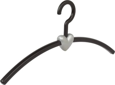 De Kledinghanger Gigant - Garderobehanger - Jassenhanger - Volwassenen - 710720 - 24 Stuks - Eve - Kunststof - Zwart - Zilver - 45 cm - Kledinghanger - Kleerhanger (710720/24)