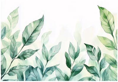 WALLARENA - Fotobehang - 150x105 cm - groene bladeren natuur voor slaapkamer en salon, vliesbehang