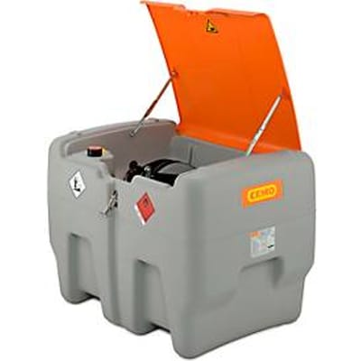Mobiel tankstation CEMO Premium elektrische pomp 12V, 40l/min, teller K24, slanghaspel, automatisch mondstuk, scharnierend deksel