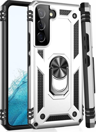Hoesje Geschikt Voor Samsung Galaxy S22 Plus Hoesje Anti-Shock Hybrid Armor Zliver - Hoesje Geschikt Voor Samsung Galaxy S22 Plus hoesje met Kickstand Ring Houder - Kunststof - Back Cover