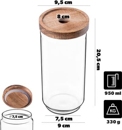 KADAX 3x Glazen bak met deksel 950ml <20> <12