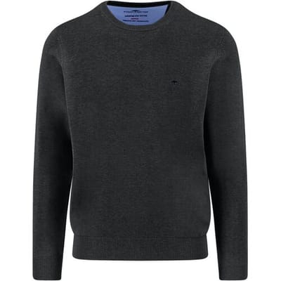 Fynch-Hatton Trui Ronde Hals Superfine Cotton Zwart / male