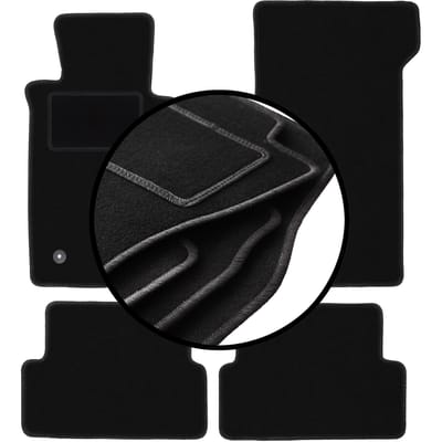 Complete set veloursmatten voor: Mercedes SL R107 met katalysator coupé, cabrio (1985-1989)