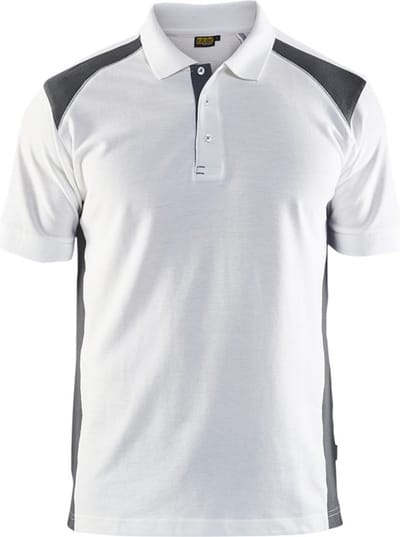 Blaklader Poloshirt piqué 3324-1050 - Wit/Donkergrijs - 4XL