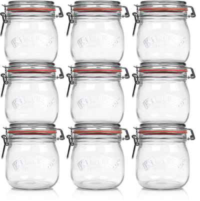 Kilner Weckpotten Set (9x 500ml) | OP=OP VOORDEELSET | 9 Weckpotten van 500 ML | Premium A-kwaliteit | Robuust en Voedselveilig | Ideaal als voorraadpot, inmaakpot of conserveerpot