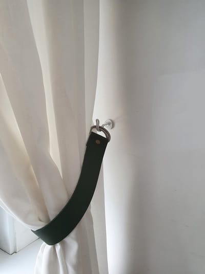 Gordijn embrasse leer 4 cm - Zwart