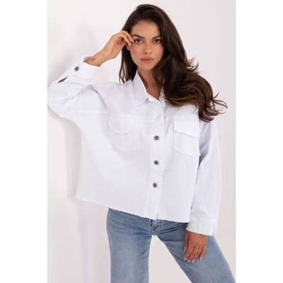 Denim Ease Overshirt - Wit / One Size