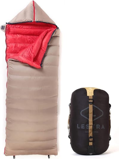 Comfortabele Slaapzak voor Kamperen - Deken stijl, Geschikt tot -10 °C, Eendendons, Volwassenen, 190 x 80 cm