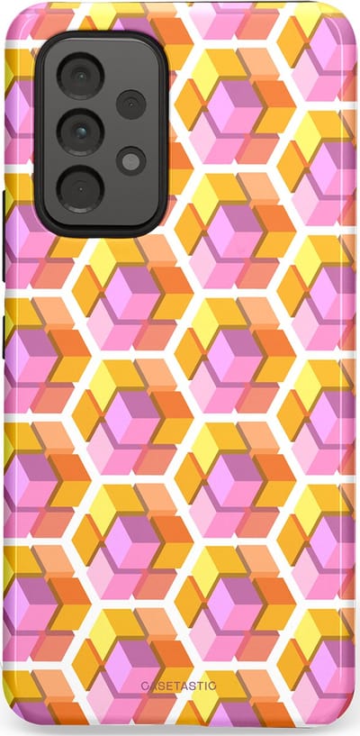Casetastic Hoesje Geschikt voor Samsung A53 - Stijlvolle Beschermende Duo-layer Case - Pastel Hex Kunst