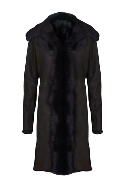 Dames bruine Toscaanse schapen suède trenchcoat - Celeste