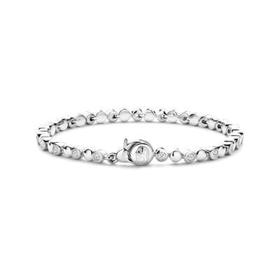TI SENTO Dames Armband - 925 zilver - Zirconia wit - Maat M - 23066ZI