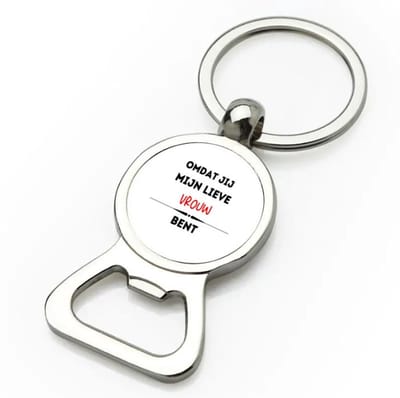 Akyol - omdat jij mijn lieve vrouw bent flesopener - Vriend/vriendin - de liefste vrouw - valentijnsdag - verjaardag - cadeautje voor vriendin - kado - geschenk - 9 bij 3 cm