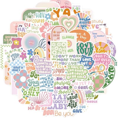 Dailygoods- Pakketstickers 100 stuks - Deense Pastelstickers - Kleurrijk - Schattige Uiterstraling - Voor Tieners - Inspirerend Ontwerp - Stickers