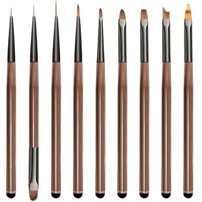 9-delige nagelkunstborstel acryl UV-gelverlenging schilderijborstelpen nagel Franse strepen lijnen DIY manicure accessoires gereedschap 9pcs