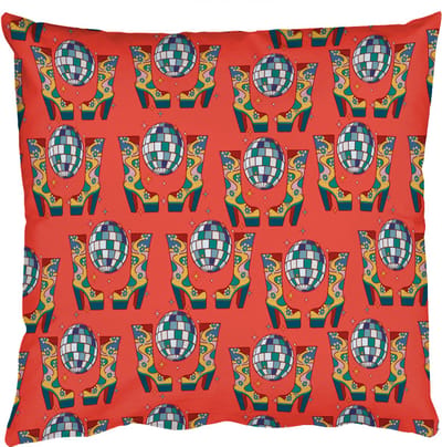 Sierkussens - Kussentjes Woonkamer - 50x50 cm - Rood - Disco - Patroon