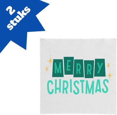 Akyol - kerst merry christmas brillendoekjes - Kerstmis - kerst beker - winter - kerst - christmas - kerst cadeau - 17,8 bij 17,8 cm - 2 stuks