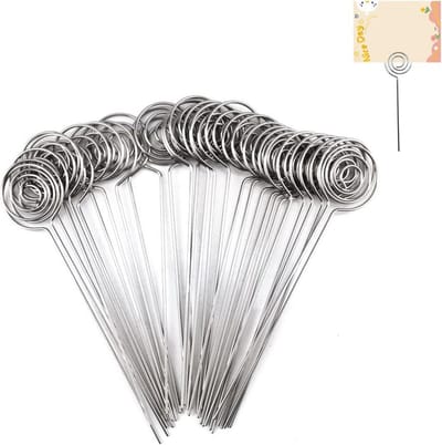 Metalen memocliphouder - notitiekaarthouder en visitekaarthouder - metalen ronde draden - 50 stuks