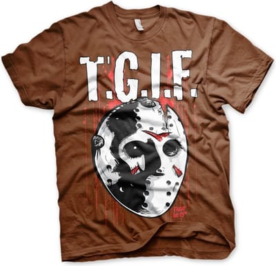 Friday The 13th Heren Tshirt -S- T.G.I.F. Bruin