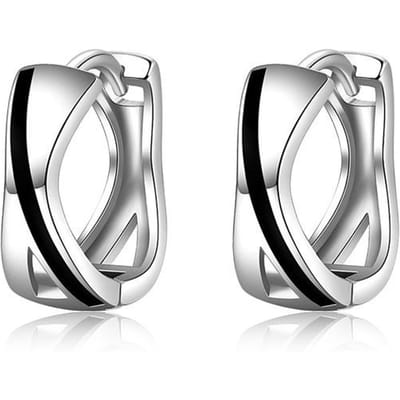 925 Sterling Zilver Oorbel Ring Zwart Patroon Oorbel voor Vrouwen Mode Korea Zilveren Sieraden Nieuw gray