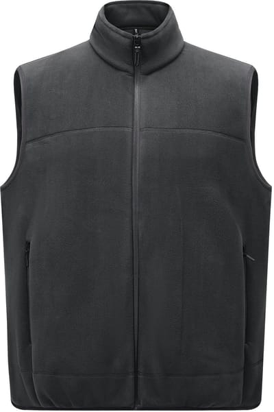 ALLTHEMEN Heren Fleece Vest - Opstaande Kraag en Ritszakken - S
