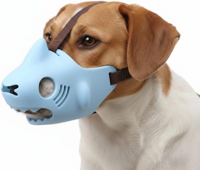 Honden Muilkorf - Veiligheid Mondkap - Kalme Wandelingen - Zacht Ademend Materiaal - Maat L - Blauw