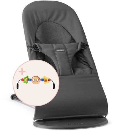 BabyBjörn Wipstoel Balance Soft - Geweven-Jersey - Tri-Fabric - Donkergrijs - Ergonomisch - Verstelbaar - Inklapbaar