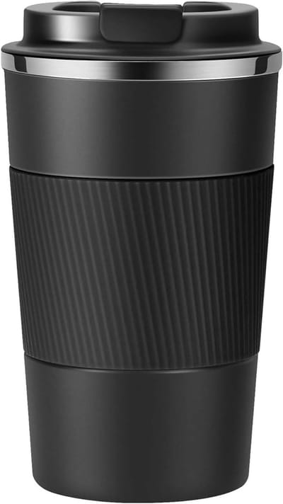 Dailygoods- Koffiebeker 380 ml - Roestvrij staal - Lekvrij - Reisbeker - Thermosbeker - Geschikt voor bekerhouders